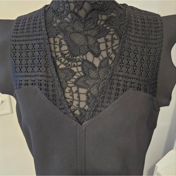 XOXO Womens Black Lace Inlay Flutter Sleeves Cocktail Dress Juniors XXL - Picture 2 of 12